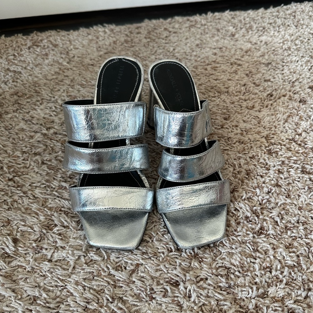 Kendall + Kylie Leila Silver Heel Sandals